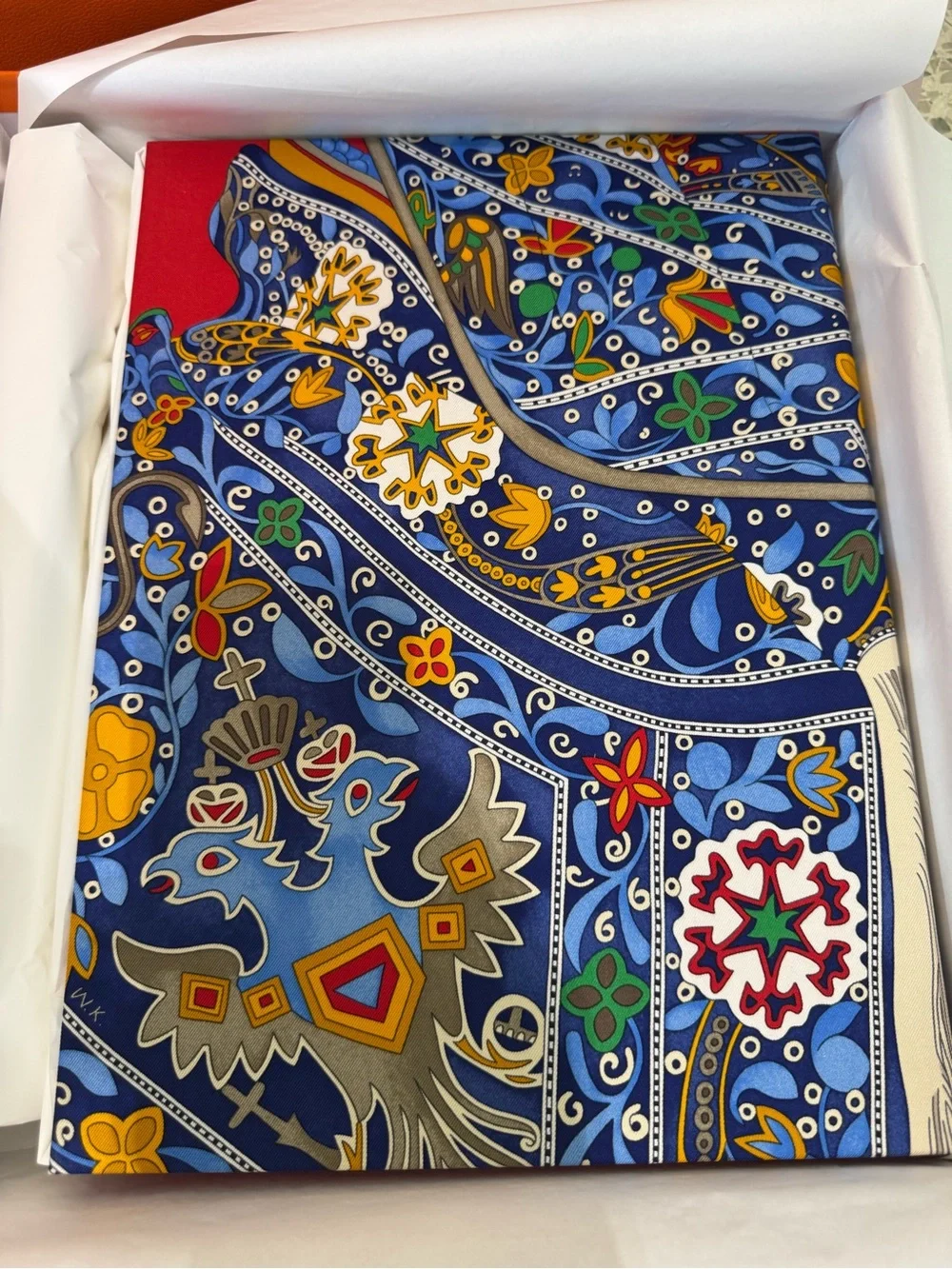 ‘26 Hermes Petit h - Large Decorative Silk/Twill Upholstered Box - BNIB